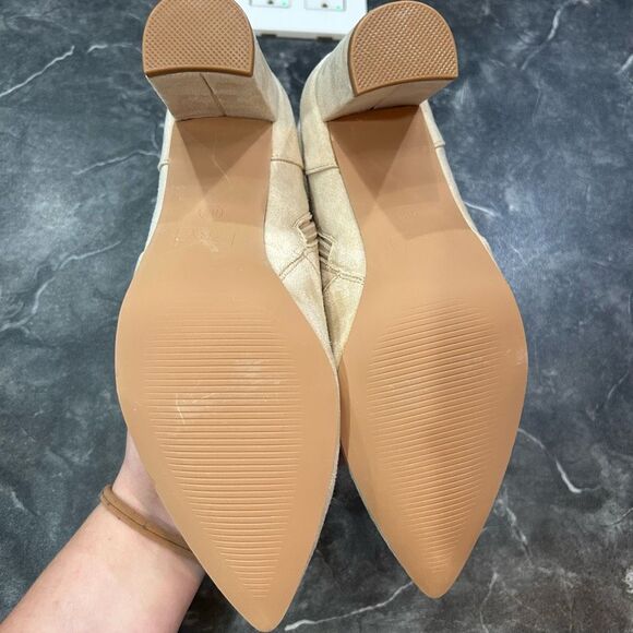 ZBY Amazon Women’s 8.5 Pointed Toe Beige  Dressy Fall Booties New - Picture 7 of 11